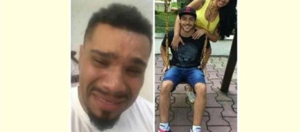Naldo chora e diz estar arrependido. À direita, Ellen Cardoso e seu filho Naldo chora e diz estar arrependido. À direita, Ellen Cardoso e seu filho