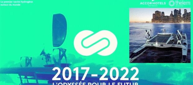L'Energy Observer sera un catamaran muni d'une aile et non de voiles, d'éoliennes, de panneaux solaire et d'un moteur à l'hydrogène L'Energy Observer sera un catamaran muni d'une aile et non de voiles, d'éoliennes, de panneaux solaire et d'un moteur à l'hydrogène