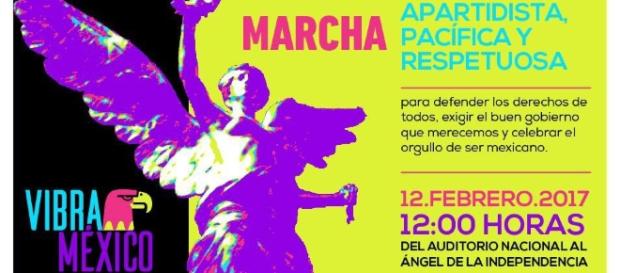 Cartel de la marcha convocada por la organización Vibra México Cartel de la marcha convocada por la organización Vibra México