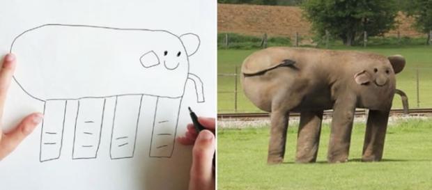 Imagens de desenhos feito por uma criança de uma forma diferente Imagens de desenhos feito por uma criança de uma forma diferente