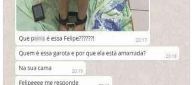Mãe entra em pânico ao ver foto que filho enviou. (foto: reprodução Whatsapp) Mãe entra em pânico ao ver foto que filho enviou. (foto: reprodução Whatsapp)
