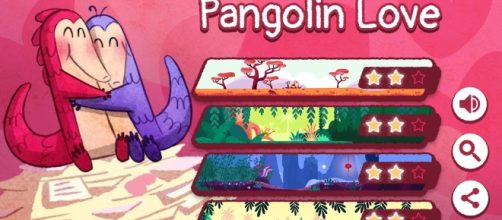 Il Doodle di Google per San Valentino con Pangolin Love