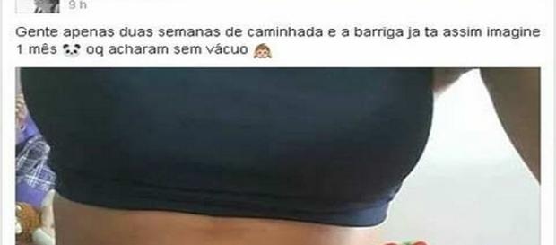 Mulher tira foto e detalhe chama a atenção. (foto: reprodução Facebook) Mulher tira foto e detalhe chama a atenção. (foto: reprodução Facebook)