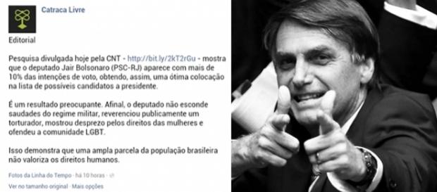 Mais de 3 mil comentários foram feitos na página do Catraca Livre em defesa de Bolsonaro. Mais de 3 mil comentários foram feitos na página do Catraca Livre em defesa de Bolsonaro.