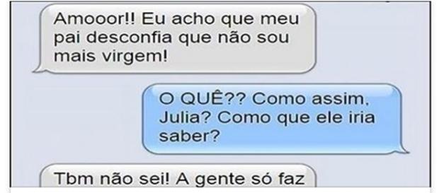 Pai desconfia da virgindade da filha (foto: reprodução Whatsapp) Pai desconfia da virgindade da filha (foto: reprodução Whatsapp)
