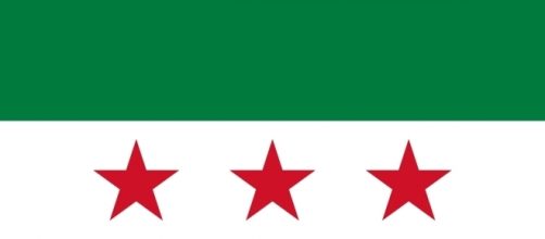 Bandera de la oposición siria al régimen islámico de Al-Assad