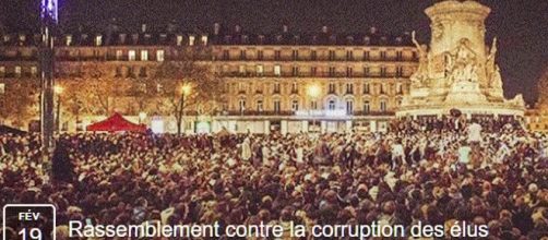 Un rassemblement s'organise pour dimanche prochain 19 fév., pl. de la République à Paris, à partir de 15 heures, contre la corruption des élus