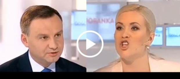 Andrzej Duda dzielnie odpierał ataki dziennikarki. Andrzej Duda dzielnie odpierał ataki dziennikarki.