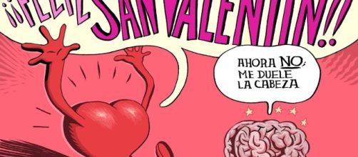 Chiste de Vergara en 'Orgullo y Satisfacción' sobre San Valentín, simbolizando lo que piensa el corazón y el cerebro.