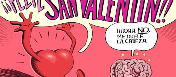 Chiste de Vergara en 'Orgullo y Satisfacción' sobre San Valentín, simbolizando lo que piensa el corazón y el cerebro. Chiste de Vergara en 'Orgullo y Satisfacción' sobre San Valentín, simbolizando lo que piensa el corazón y el cerebro.