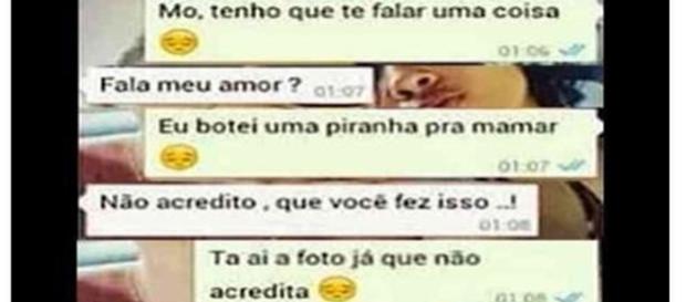 Rapaz assume traição (Foto: reprodução WhatsApp) Rapaz assume traição (Foto: reprodução WhatsApp)