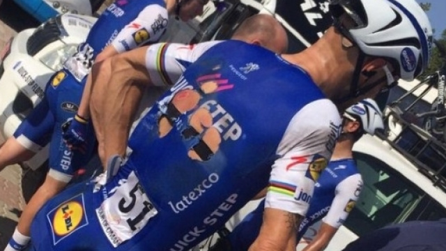 Tom Boonen ammaccato al traguardo