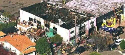 Thirty-six people died Dec. 2 when fire destroyed this Oakland, Calif., warehouse being used as a live/work space by artists. Photo: News-leader.com)