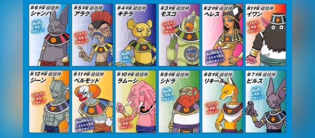 Los 12 dioses de la destrucción y sus respectivos nombres. Los 12 dioses de la destrucción y sus respectivos nombres.