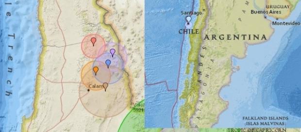 Mapa do tremor (Foto / Reprodução:earthquaketrack.com) Mapa do tremor (Foto / Reprodução:earthquaketrack.com)