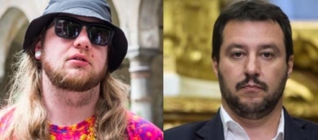 Nitro Wilson a sinistra, Matteo Salvini a destra. Nitro Wilson a sinistra, Matteo Salvini a destra.