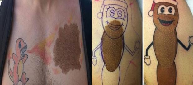 Tatuagens criativas em manchas corporais Tatuagens criativas em manchas corporais