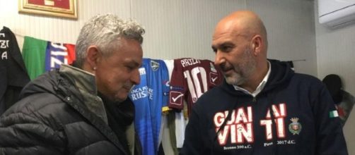 Roberto Baggio e il Sindaco di Amatrice