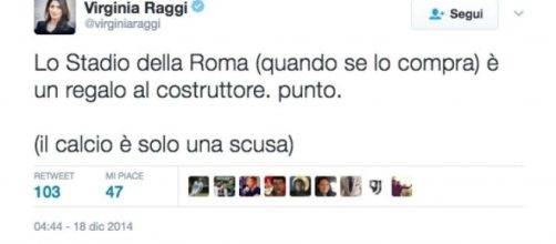 Virginia Raggi criticava il progetto di uno Stadio a Roma già nel 2014