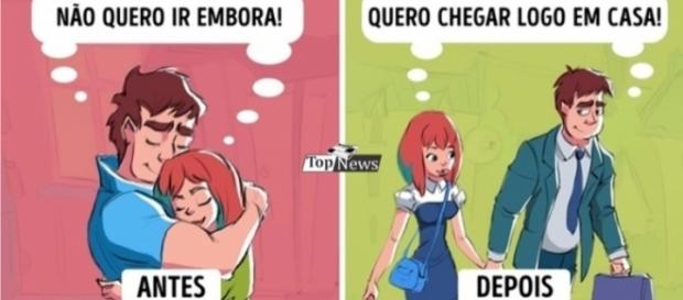 Antes e depois de morar juntos Antes e depois de morar juntos