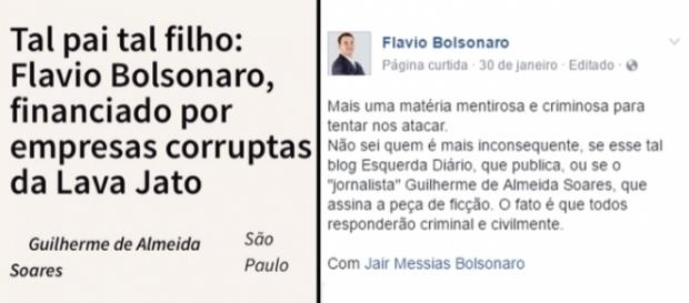 A notícia falsa foi passada adiante pela página "Esquerda Diário" A notícia falsa foi passada adiante pela página "Esquerda Diário"