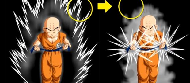 imagen de krilin, con ambas auras de ki imagen de krilin, con ambas auras de ki