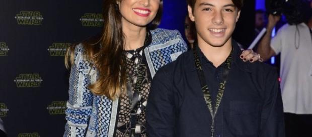 Patrícia Poeta com o filho Felipe, hoje com 14 anos Patrícia Poeta com o filho Felipe, hoje com 14 anos