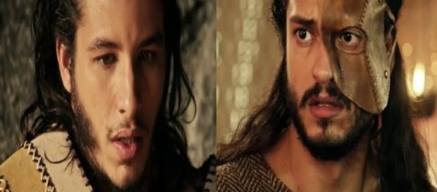 Zaqueu e Tobias em 'A Terra Prometida' (Divulgação/Record) Zaqueu e Tobias em 'A Terra Prometida' (Divulgação/Record)