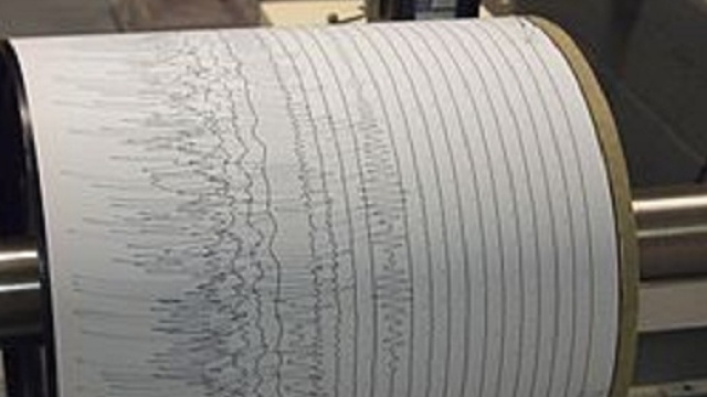 Sismografo durante l'elaborazione delle scosse.