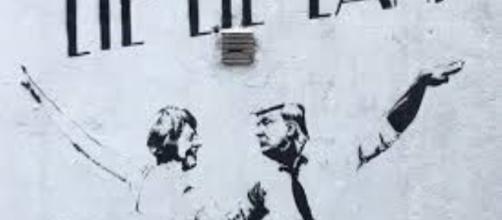 London street art by Bambi of Trump and U.K.’s Theresa May FAIR USE standard.co.uk Creative Commons
