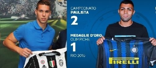 Marko Pjaca della Juventus e Gabigol dell'Inter a confronto