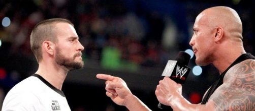 The Rock calls CM Punk during Raw (Image via WWE)