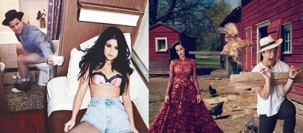 Homem em fotos bem-humoradas com famosos Homem em fotos bem-humoradas com famosos