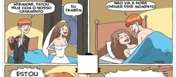 Noite romântica entre Hermione e Rony Noite romântica entre Hermione e Rony