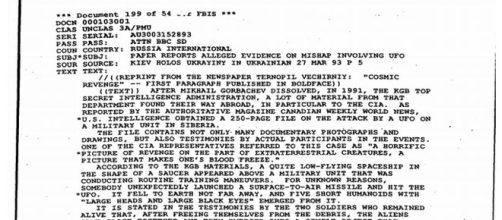 Parte del documento declassificato dalla CIA