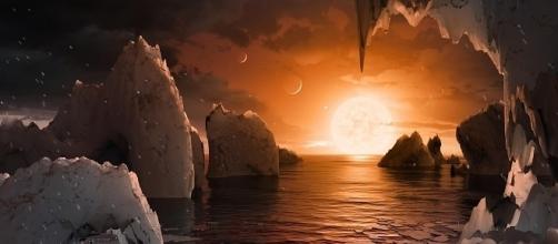 Artist's conception of the exoplanet TRAPPIST-1f / Image courtesy of NASA/JPL-Caltech, jpl.nasa.gov (public domain)