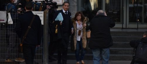 Patrizia Reggiani fuori dal tribunale. Quattrone