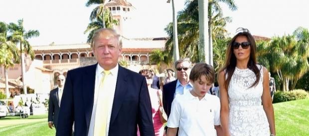 Donald Trump con Melania ed il figlio Barron Donald Trump con Melania ed il figlio Barron
