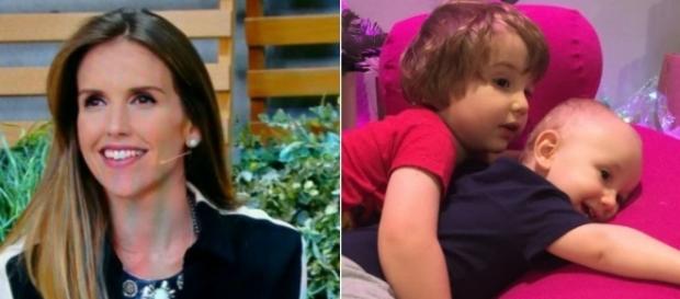 Mariana Ferrão e seus filhos Miguel e João. Mariana Ferrão e seus filhos Miguel e João.
