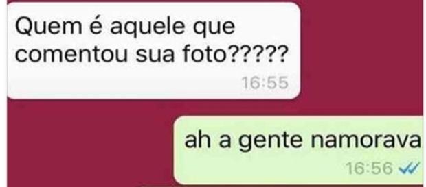Rapaz reprova amizade da namorada com o ex. Rapaz reprova amizade da namorada com o ex.