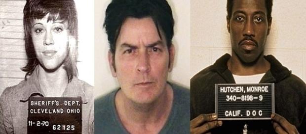 Jane Fonda, Charlie Sheen e Wesley Snipes estão na lista de famosos que já cometeram delitos Jane Fonda, Charlie Sheen e Wesley Snipes estão na lista de famosos que já cometeram delitos