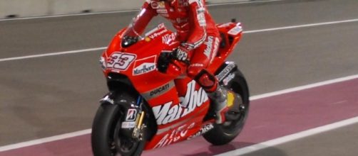 Marco Melandri in sella alla Ducati MotoGP