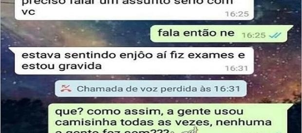 Mulher engravida de amante e anuncia tudo por WhatsApp Mulher engravida de amante e anuncia tudo por WhatsApp