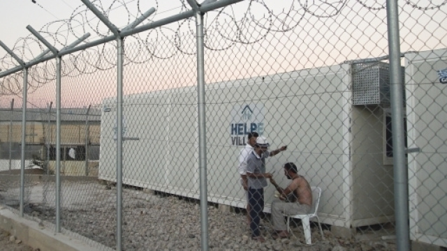 Rifugiati nel campo profughi di Souda, Chios, Grecia.