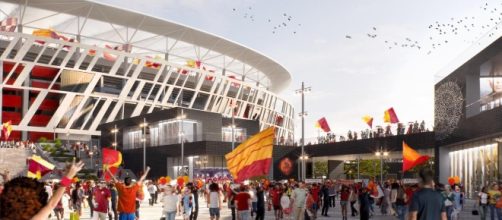 Foto di un ingresso del progetto dello stadio della Roma