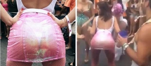 Bruna sai em bloco no Rio com saia transparente e mostra demais Bruna sai em bloco no Rio com saia transparente e mostra demais