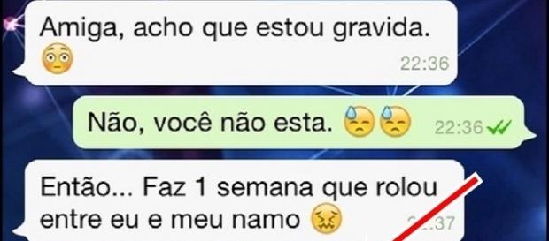 Homem finge estar grávido e causa confusão em amiga pelo WhatsApp Homem finge estar grávido e causa confusão em amiga pelo WhatsApp