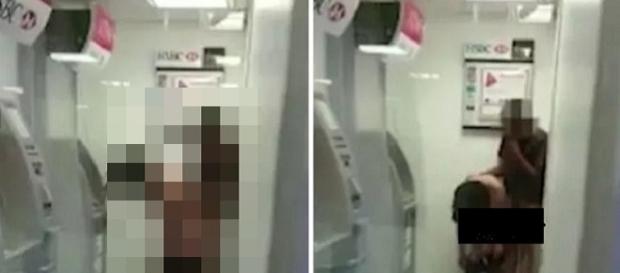 Casal é flagrado em um terminal de banco Casal é flagrado em um terminal de banco