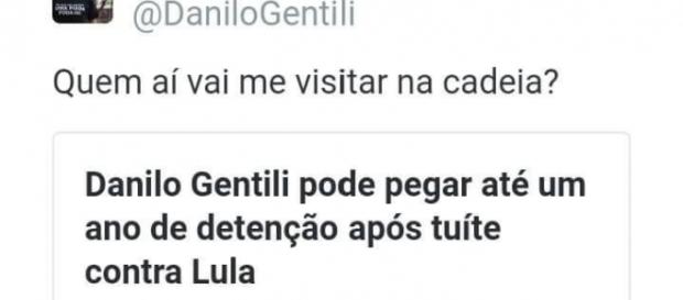 Danilo Gentili pode ser condenado por postagem contra Lula (Via: @DaniloGentili) Danilo Gentili pode ser condenado por postagem contra Lula (Via: @DaniloGentili)