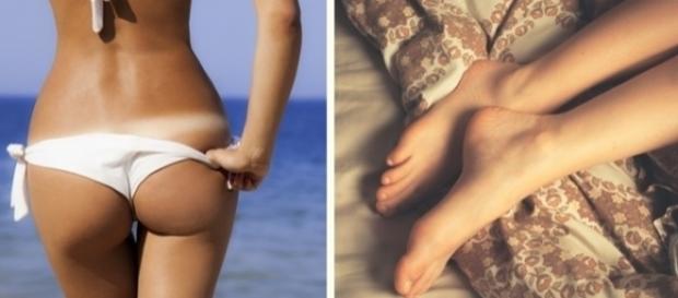 Eles adoram a marquinha do biquíni e quando elas andam descalças no conforto do lar Eles adoram a marquinha do biquíni e quando elas andam descalças no conforto do lar